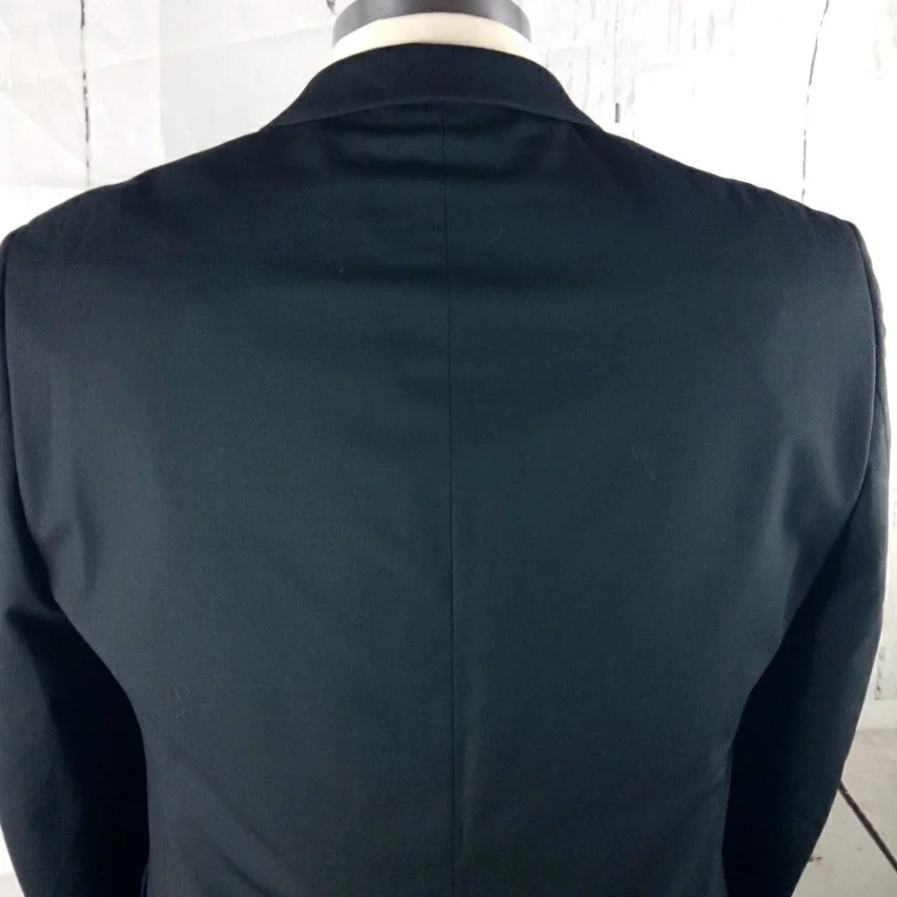 Murano Size L 2 Button Surgeon Cuff Black Suit Blazer Sport Coat